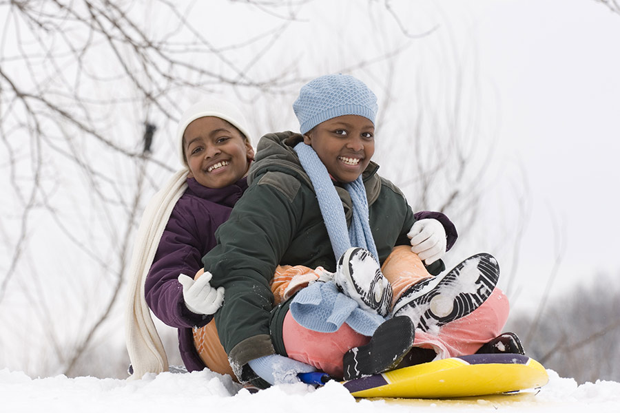 Children Sledding