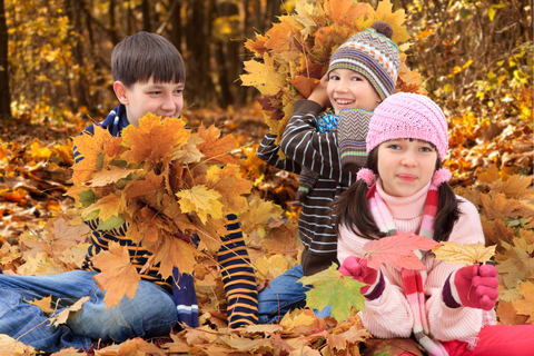 Children Outside in Fall