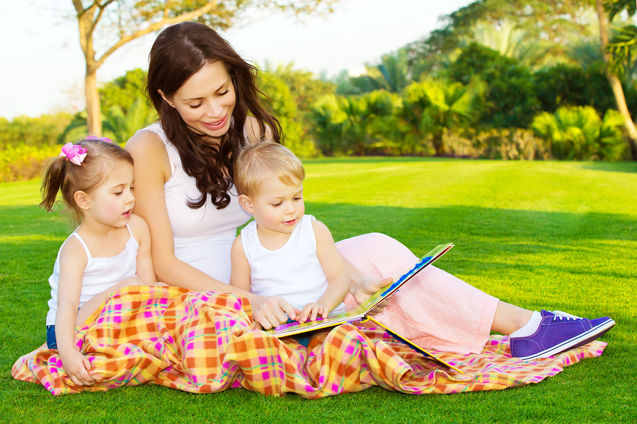 Family Outside in Spring