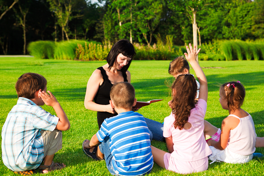 Family Outside in Summer